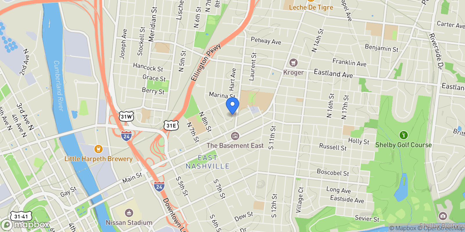 Map showing 925 Ramsey St, Nashville, Tennessee, United States.