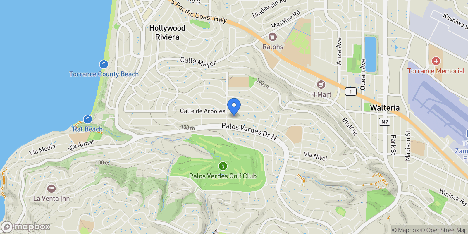 Map showing 3321 Via La Selva, Rolling Hills Estates, California, United States.