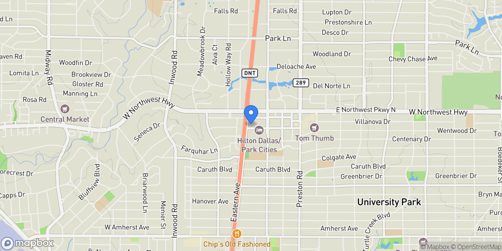 Map showing 5909 Luther Lane 1002, Dallas, Texas, United States.