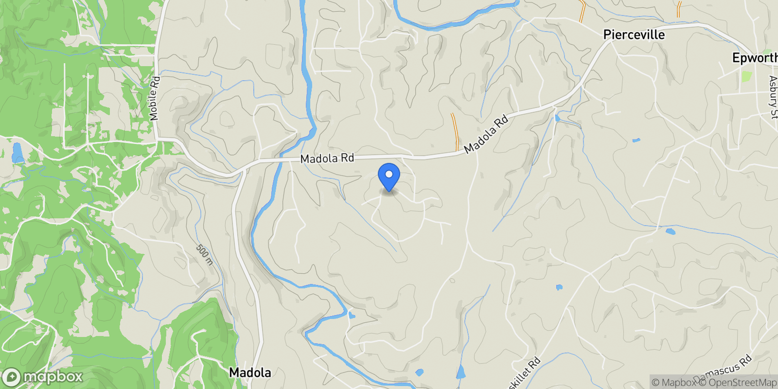 Map showing 211 W Oakcrest Drive, Blue Ridge, Georgia, United States.