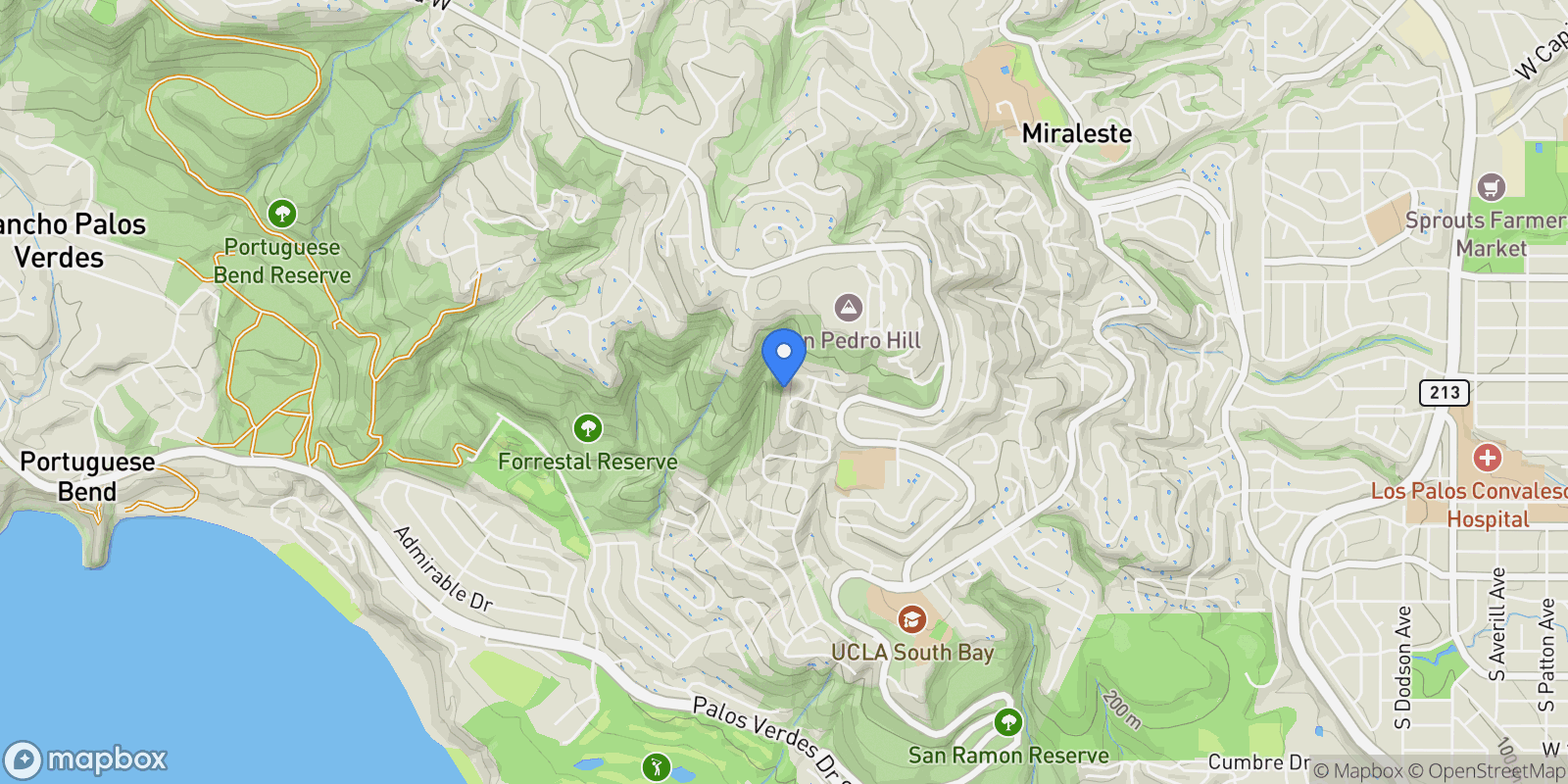 Map showing 30427 Ganado, Rolling Hills, California, United States.