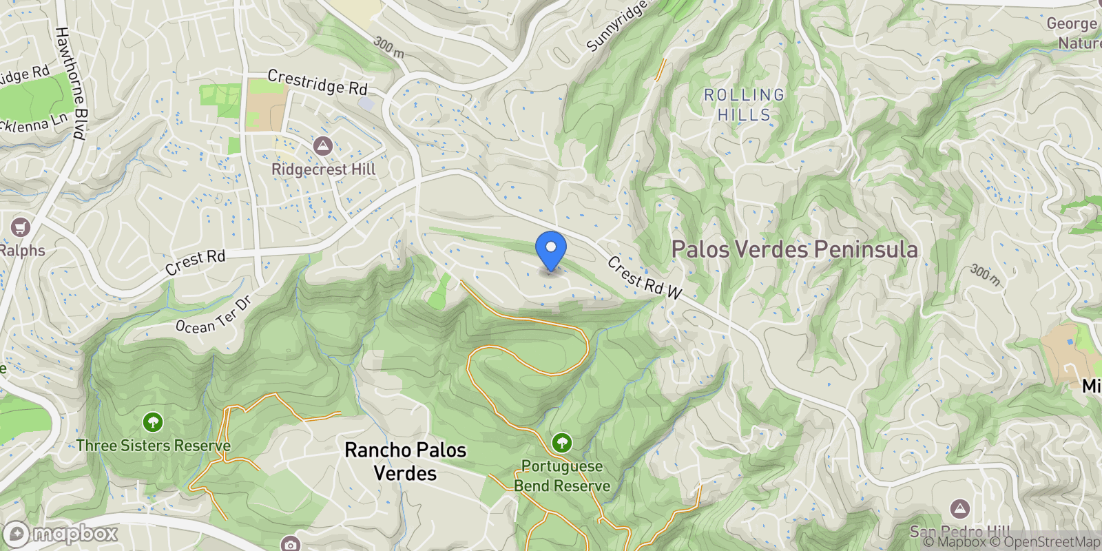 Map showing 6 Coveview Drive, Rolling Hills, California, United States.