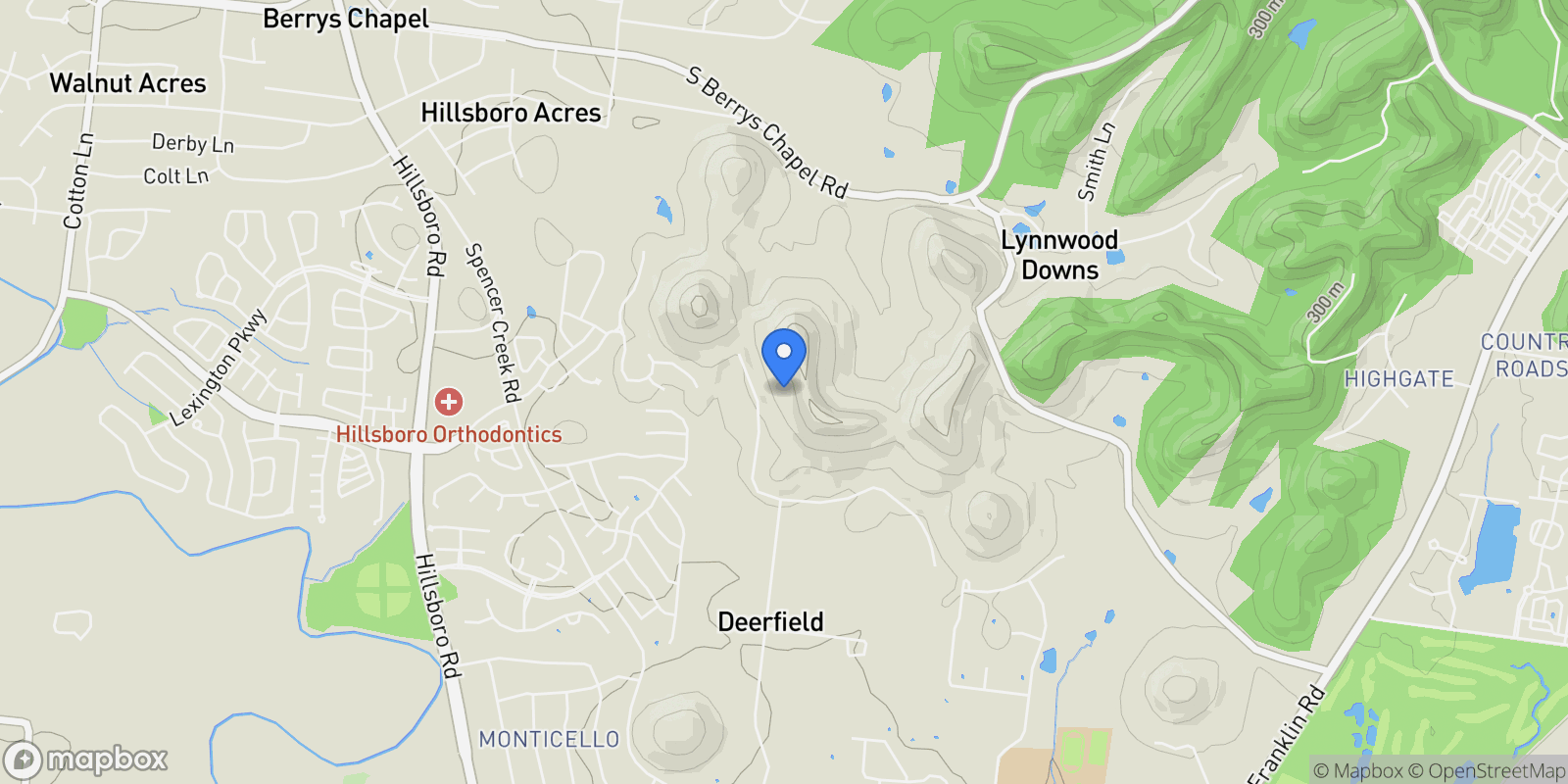 Map showing 1005 Scramblers Knob, Franklin, Tennessee, United States.