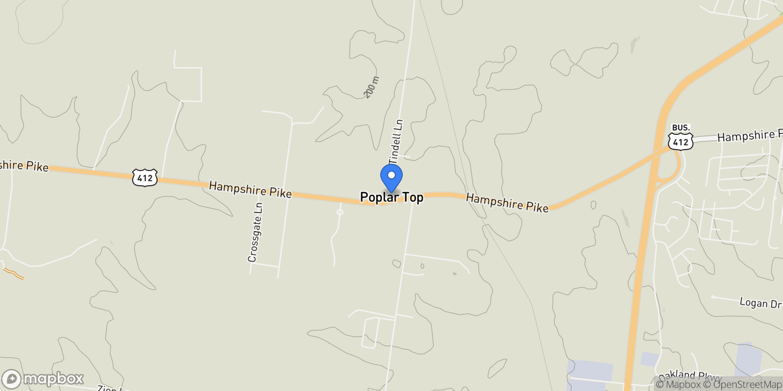 Map showing 2194 Hampshire Pike, Columbia, Tennessee, United States.