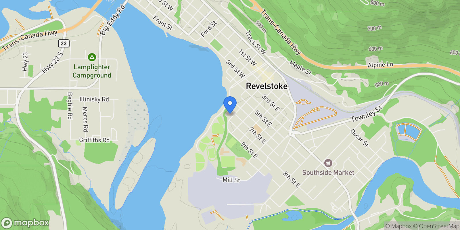 Map showing 815 MacKenzie Ave, Revelstoke, BC V0E 2S0, Canada, Revelstoke, British Columbia, Canada.