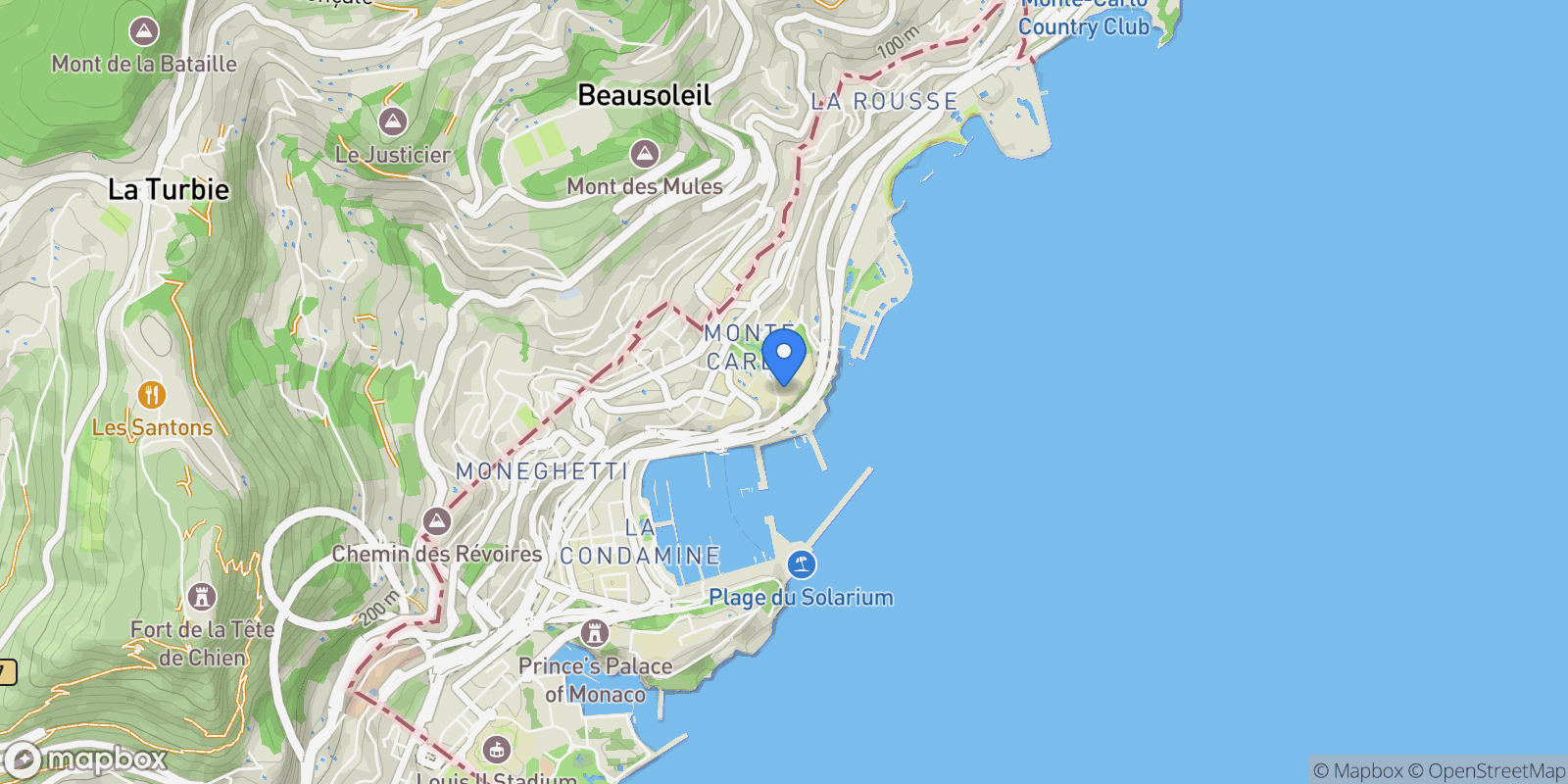 Map showing Monaco, Monaco.