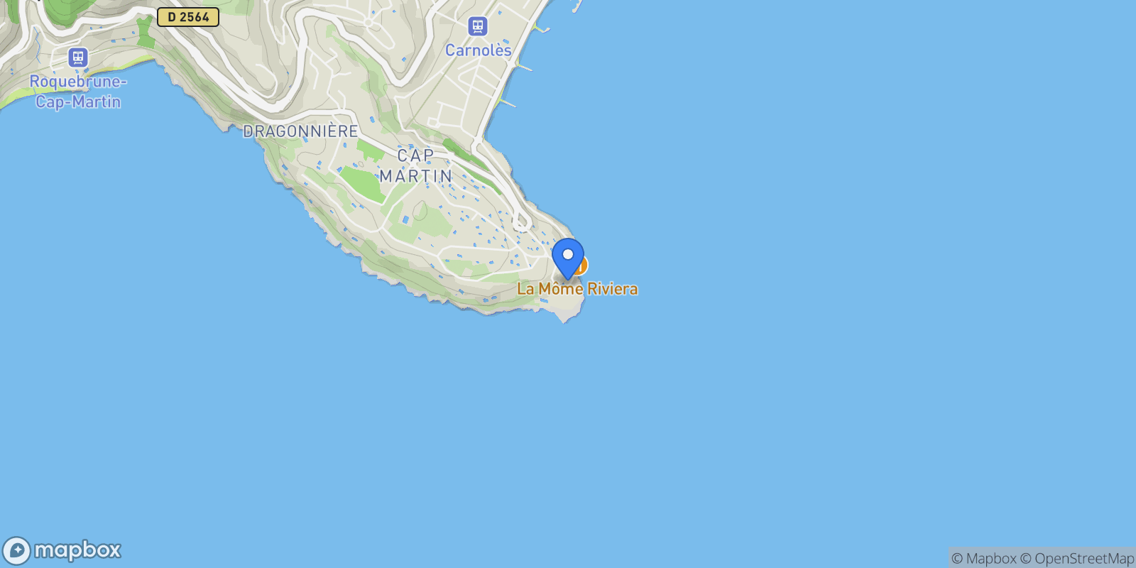 Map showing Roquebrune-Cap-Martin, Provence-Alpes-Côte d'Azur, France.