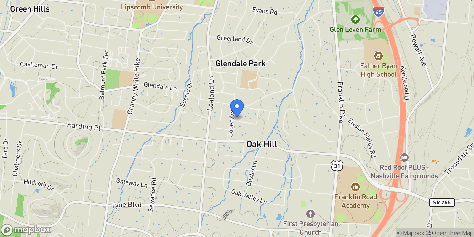 Map showing 916 Cadillac Ave, Nashville, Tennessee, United States.