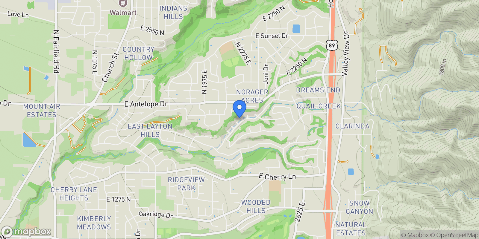Map showing 1907 N BRIDGE CT, Layton, Utah, United States.