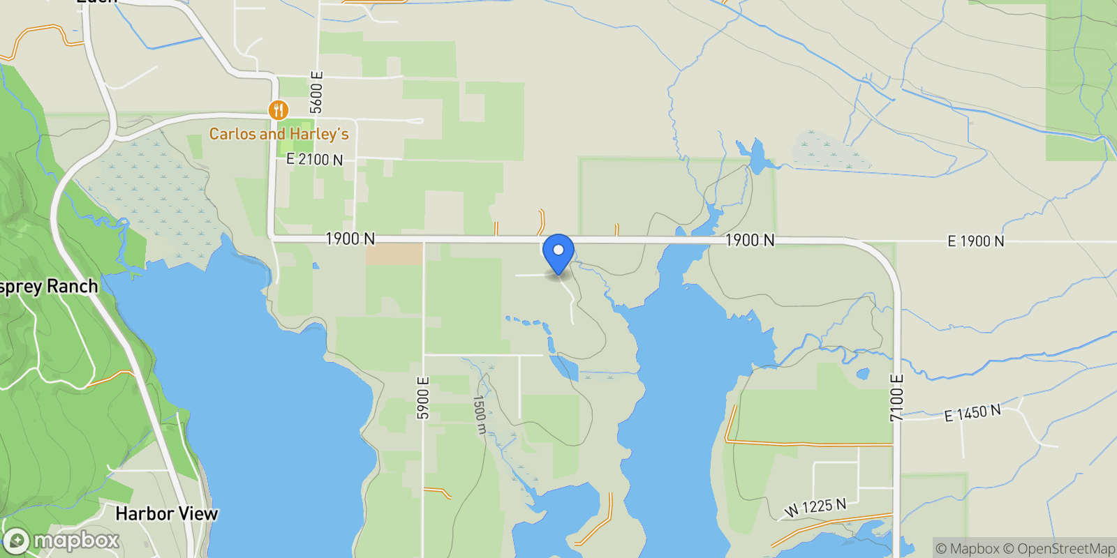 Map showing 1785 N 6250 E, Eden, Utah, United States.