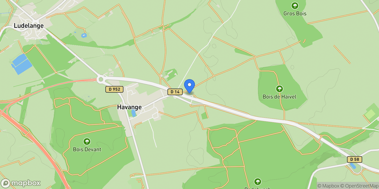 Map showing Havange, Havange, Havange, Grand Est, France.