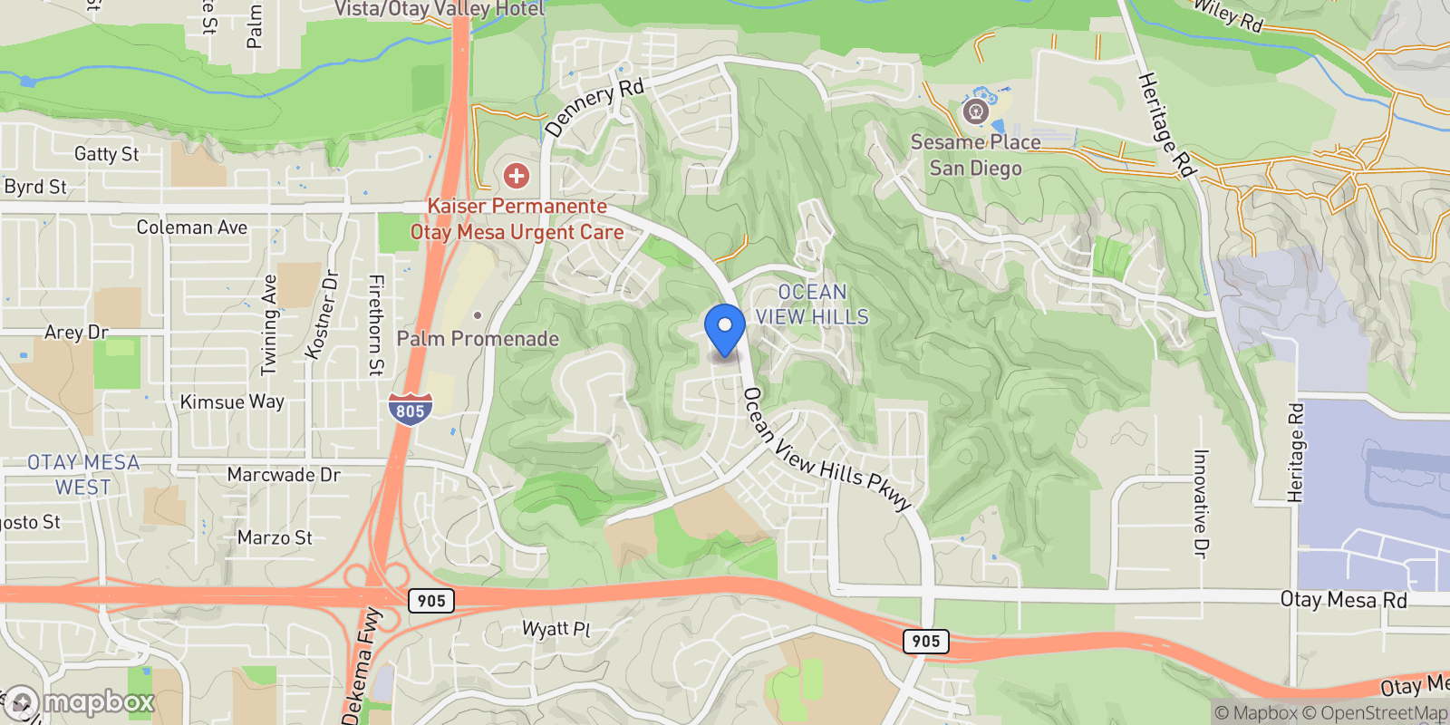 Map showing 5080 Sea Reef Place, San Diego, CA 92154, San Diego, California, United States.