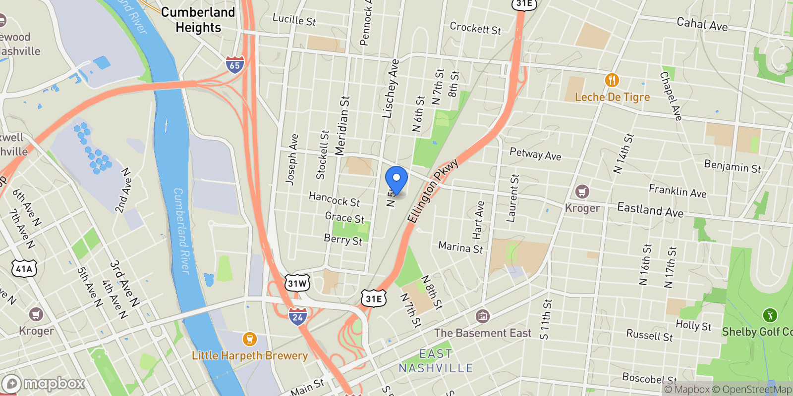 Map showing 504 Arrington St, Nashville, Tennessee, United States.