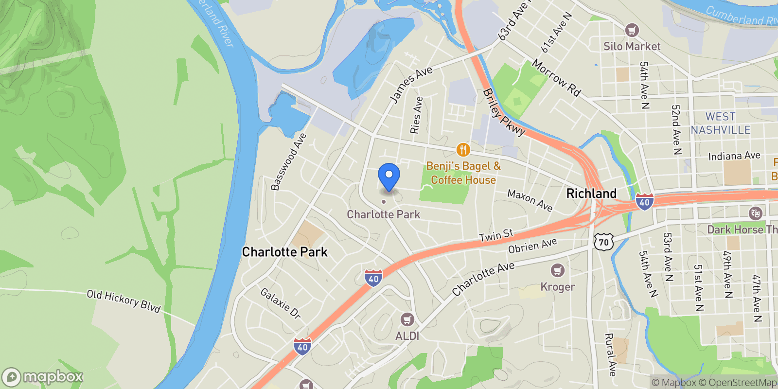 Map showing 569 Croley Dr A, Nashville, Tennessee, United States.