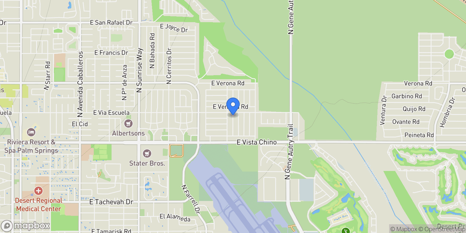 Map showing 2080 N Gorgonio Road, Palm Springs, CA 92262, Palm Springs, California, United States.