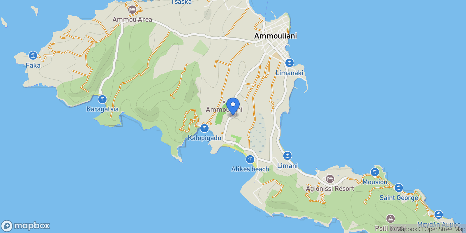 Map showing Ammoulliani, Stagira-Akanthos 630 75, Greece, Ammoulliani, Macedonia and Thrace, Greece.