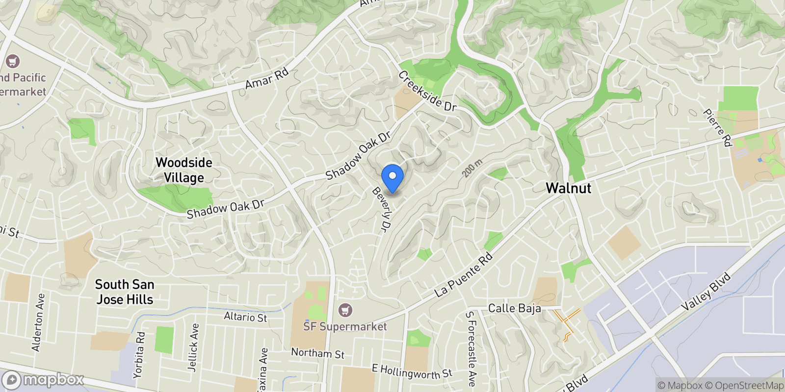 Map showing 588 Silver Fox, Walnut, California, United States.