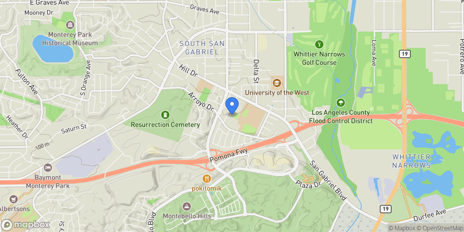 Map showing 8254 Lily Drive, Rosemead, California, United States.
