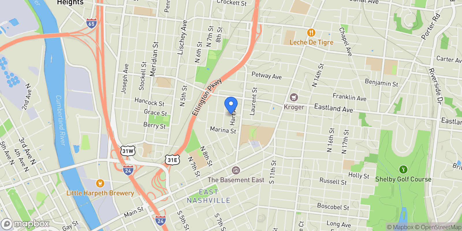 Map showing 426 Hart Ave, Nashville, Tennessee, United States.
