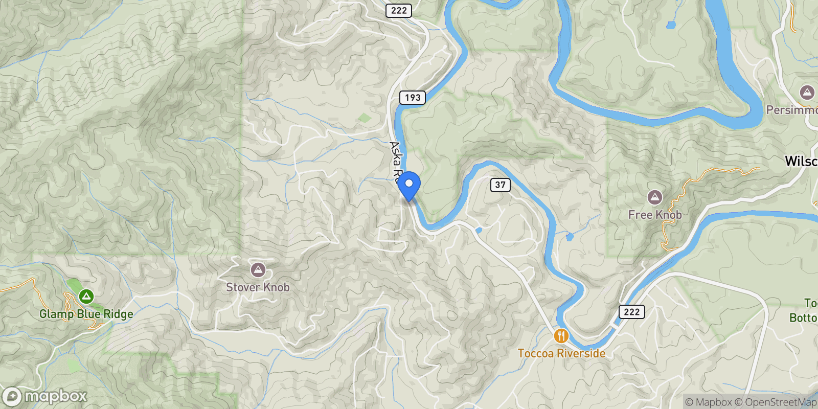 Map showing 7022 Aska Road, Blue Ridge, Georgia, United States.