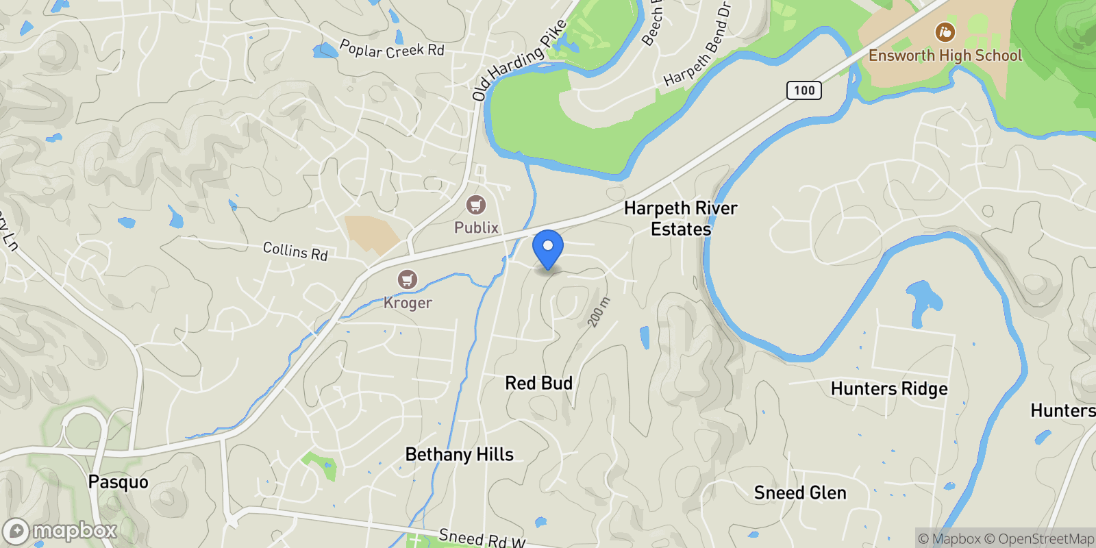 Map showing 5720 Templegate Drive, Nashville, Tennessee, United States.
