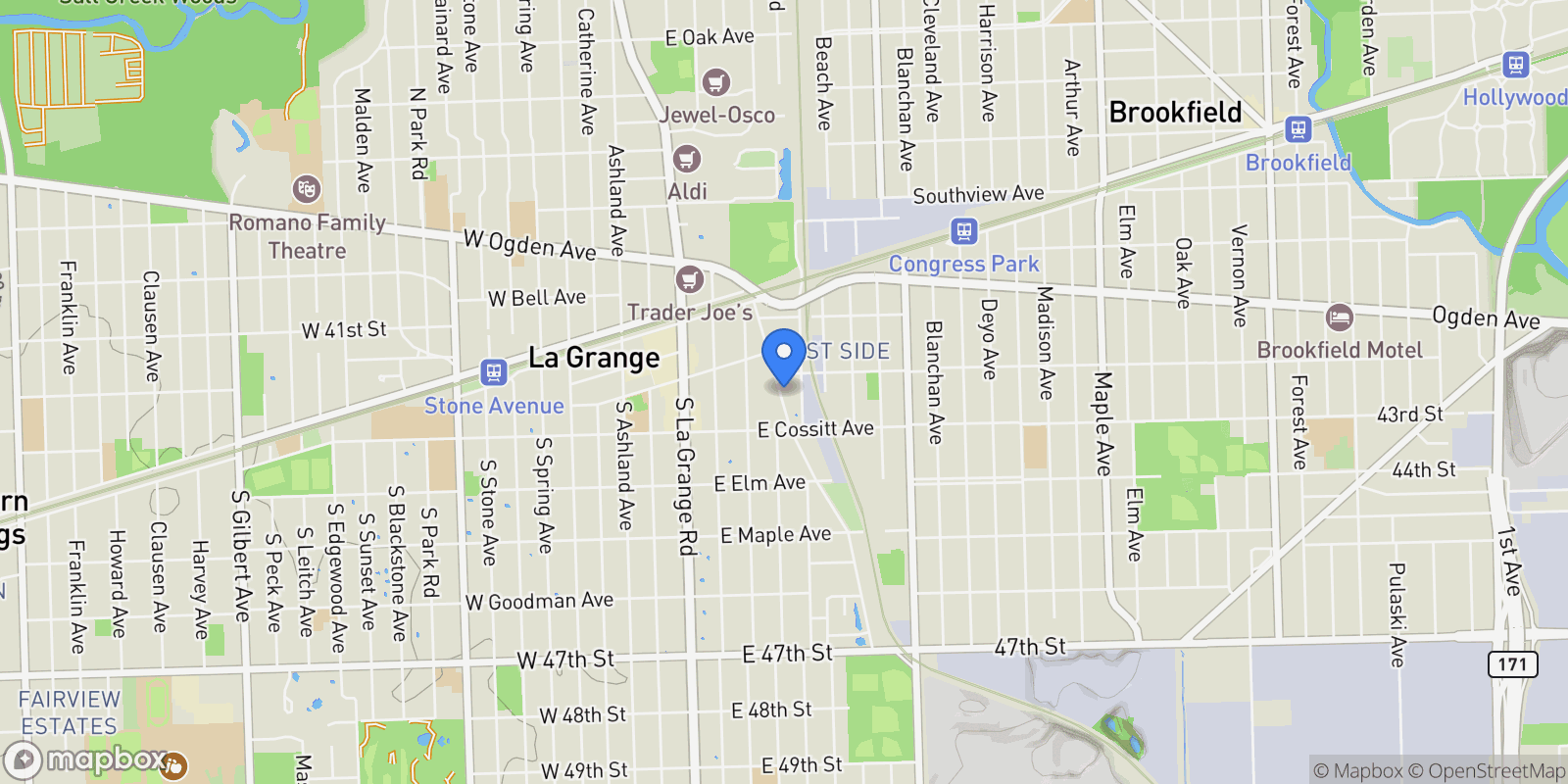 Map showing 67 Bluff Avenue , La Grange, IL 60525, La Grange, Illinois, United States.