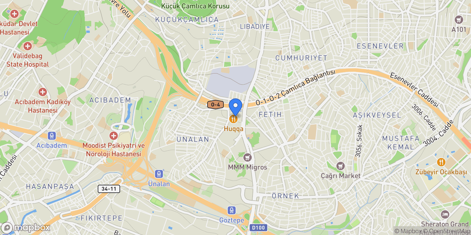 Map showing Ünalan, Libadiye Cd. No: 80 G Blok, 34700 Üsküdar/İstanbul, Türkiye, İstanbul, Turkey.