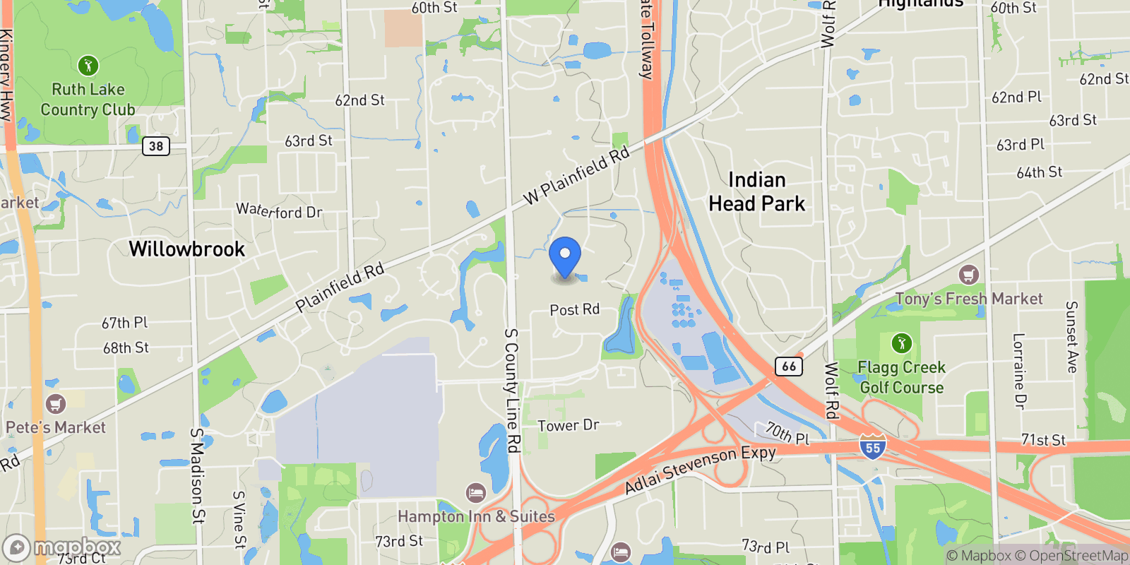 Map showing 6655 Lee Court , Burr Ridge, IL 60527, Burr Ridge, Illinois, United States.