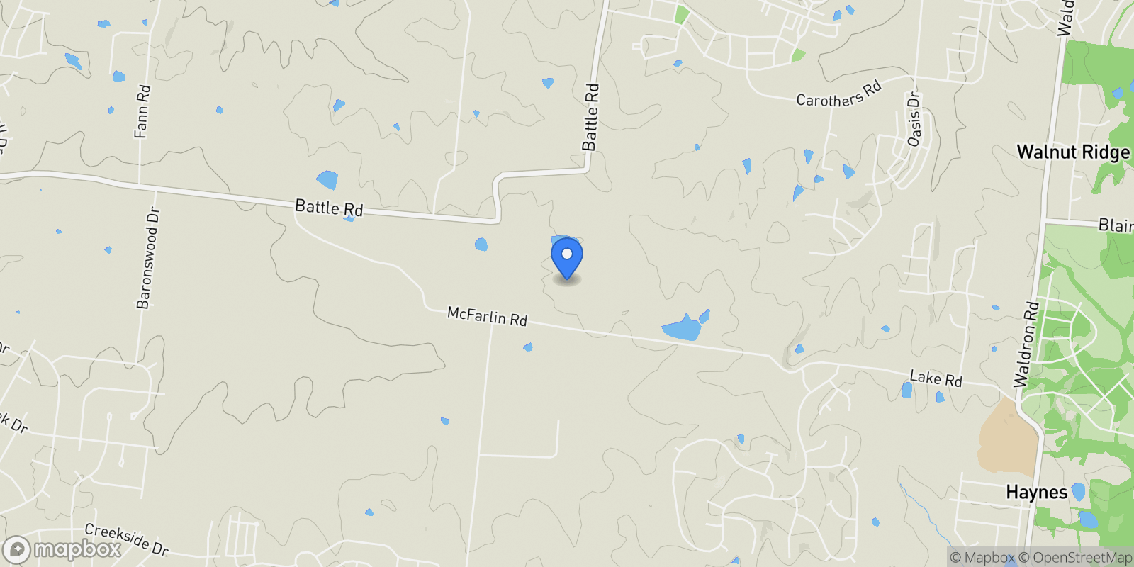 Map showing 2292 McFarlin Rd, Nolensville, Tennessee, United States.