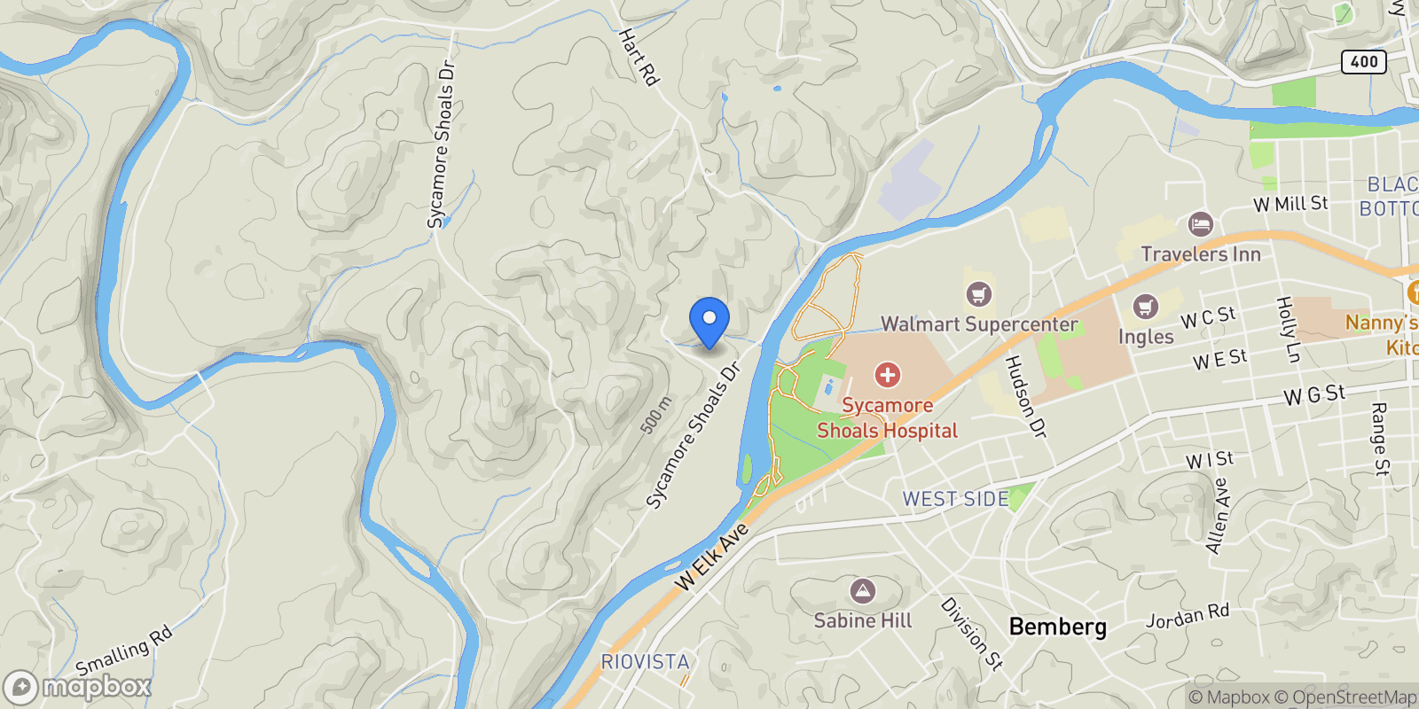 Map showing 149 Meredith Valley Lane Unit# A, Elizabethton, TN 37643, Elizabethton, Tennessee, United States.