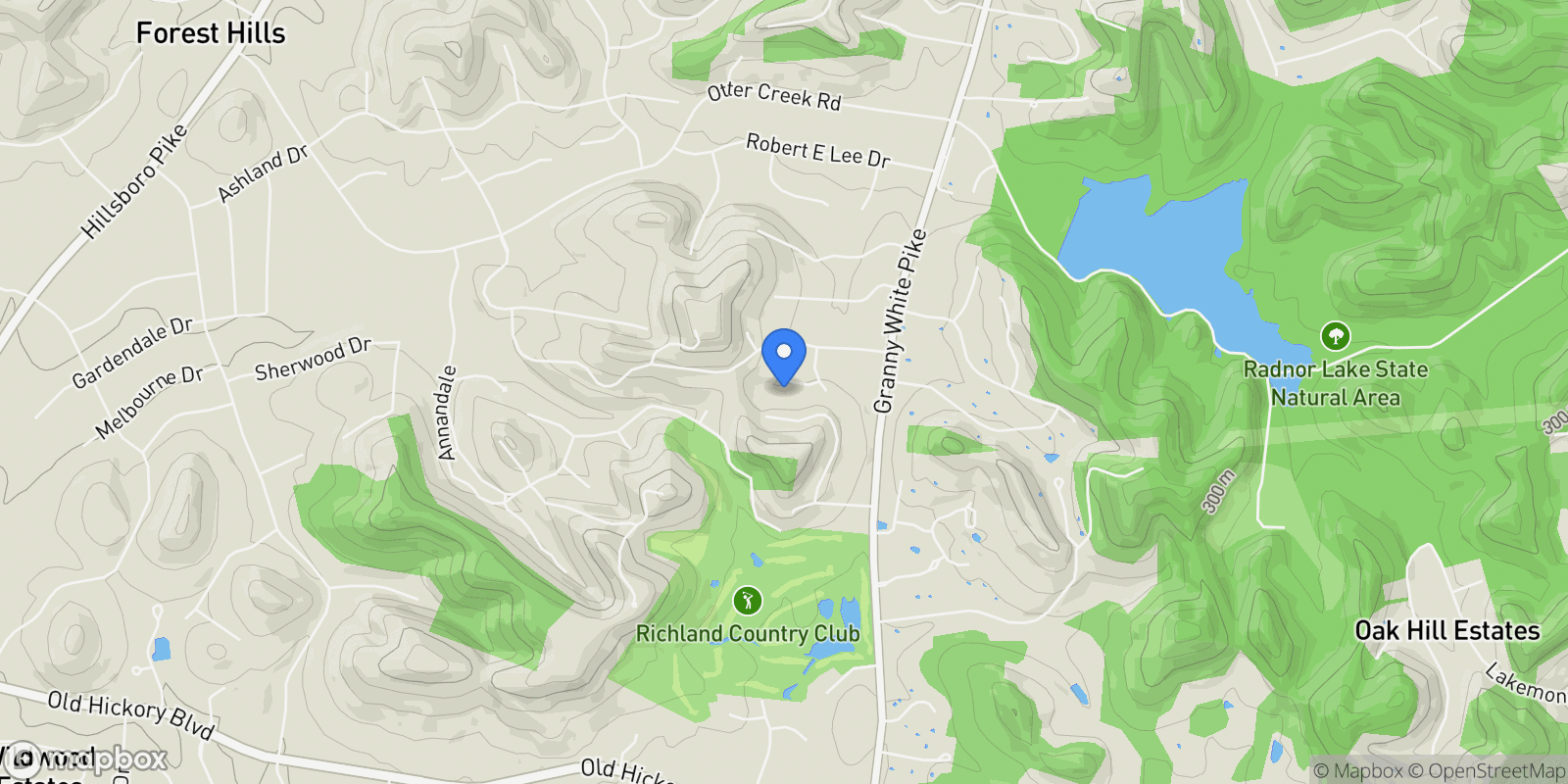Map showing 209 Woodford Pl, Forest Hills, Tennessee, United States.
