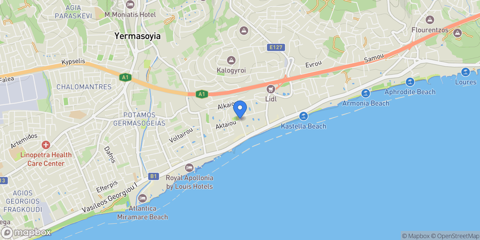 Map showing Pervolas, Germasogeia 4046, Cyprus, Germasogeia, Limassol, Cyprus.