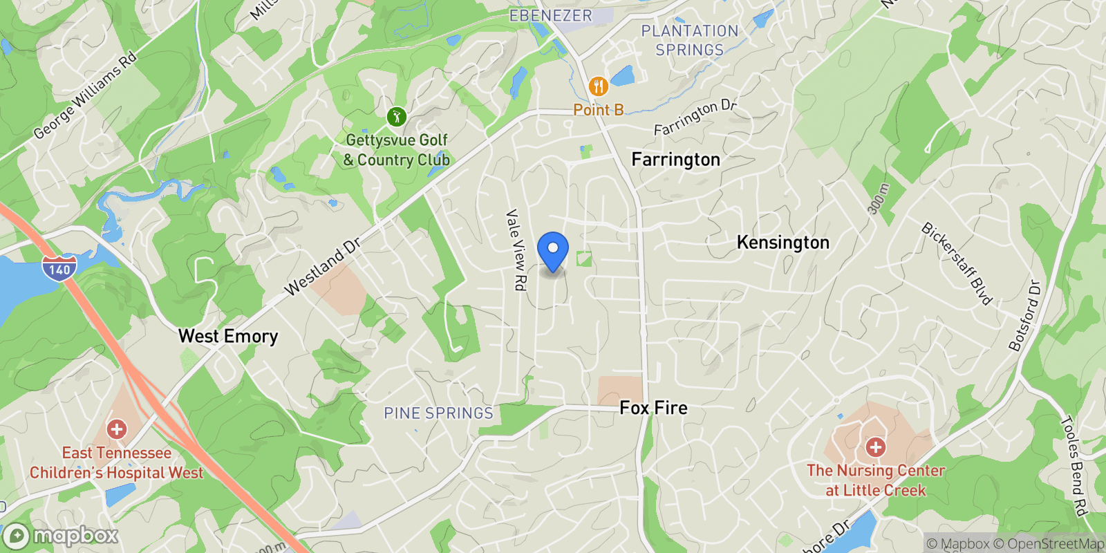 Map showing 1343 Wenlock Road , Knoxville, TN 37922, Knoxville, Tennessee, United States.