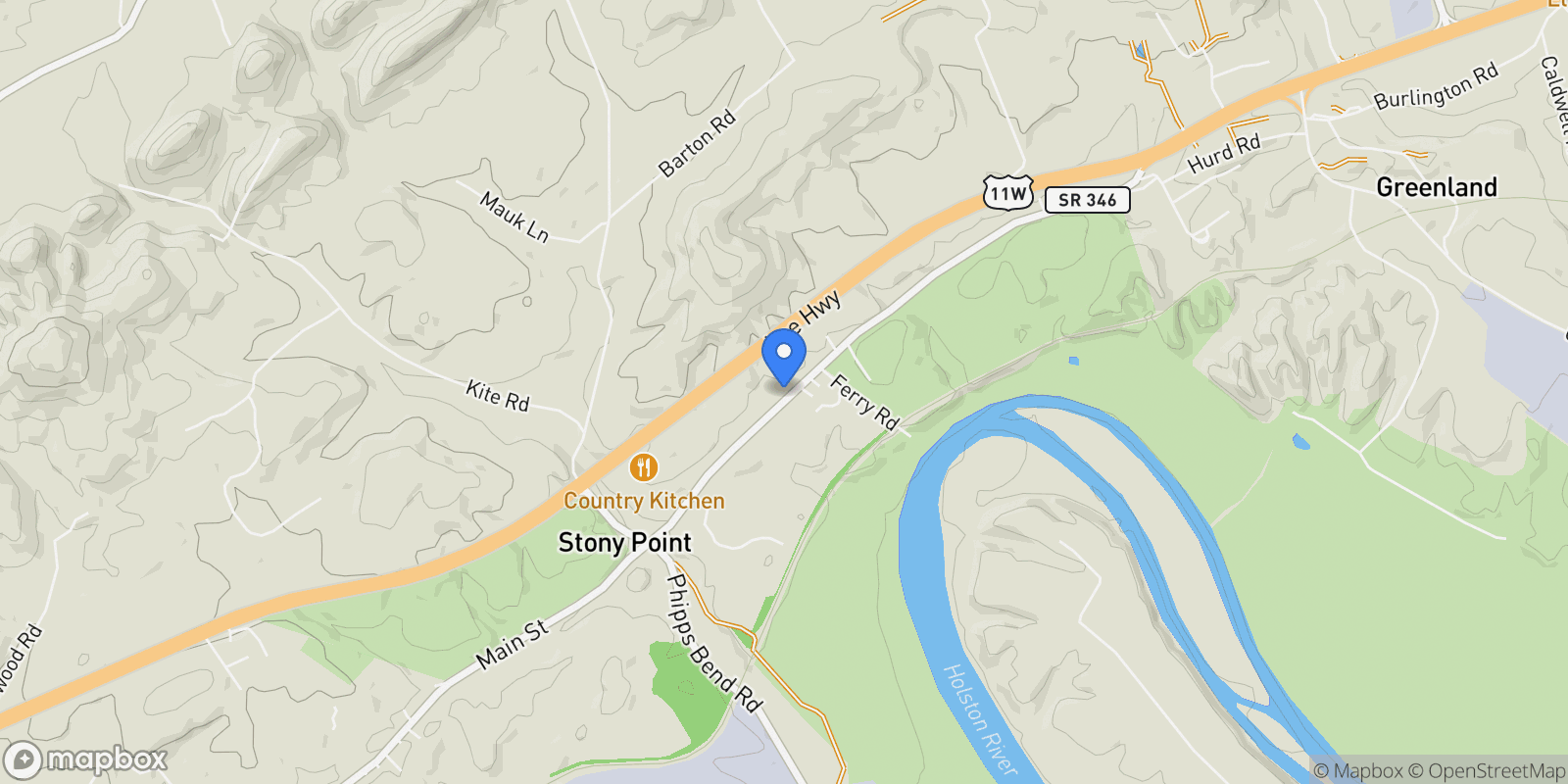 Map showing 2873 Main Street , Surgoinsville, TN 37873, Surgoinsville, Tennessee, United States.