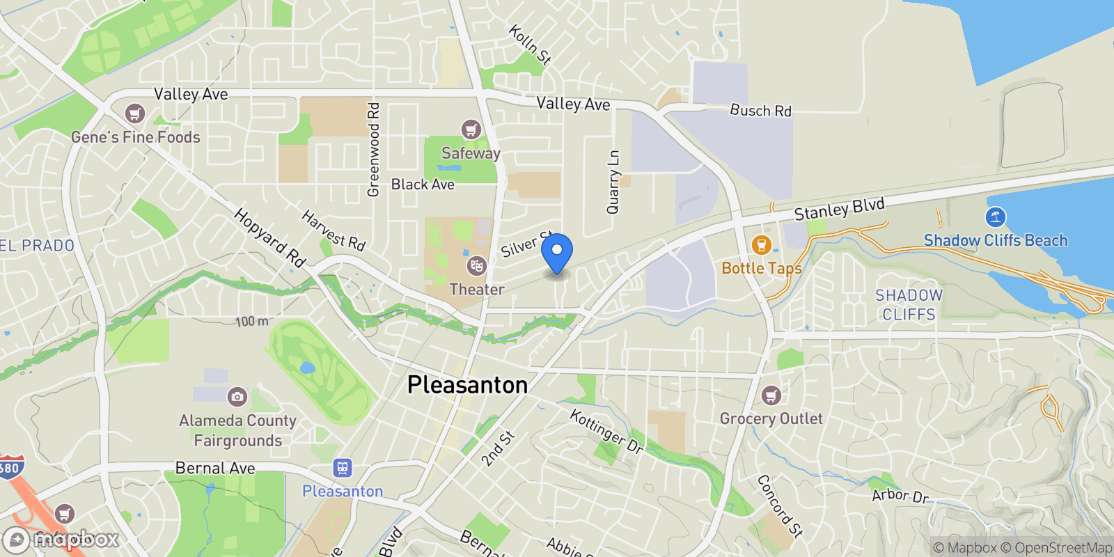 Map showing 297 Del Valle Ct, Pleasanton, California, United States.