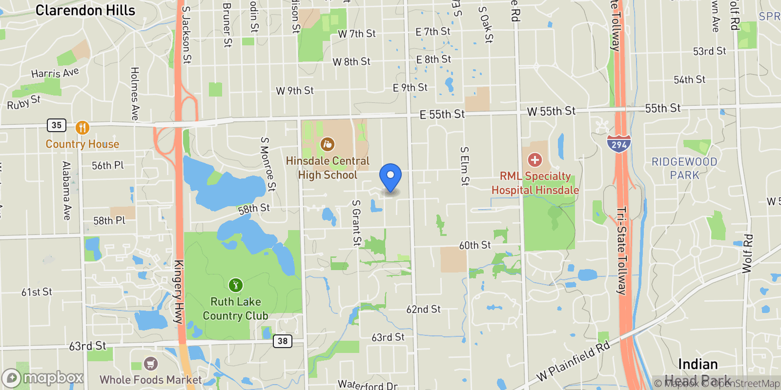 Map showing 8 E Kennedy Avenue Unit# 206, Hinsdale, IL 60521, Hinsdale, Illinois, United States.