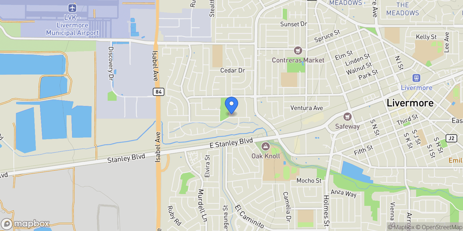 Map showing 610 Daisyfield Dr, Livermore, California, United States.