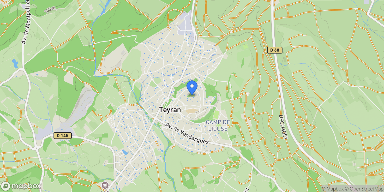 Map showing Teyran, Occitanie, France.