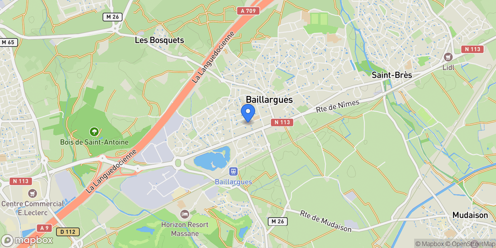 Map showing Baillargues, Occitanie, France.