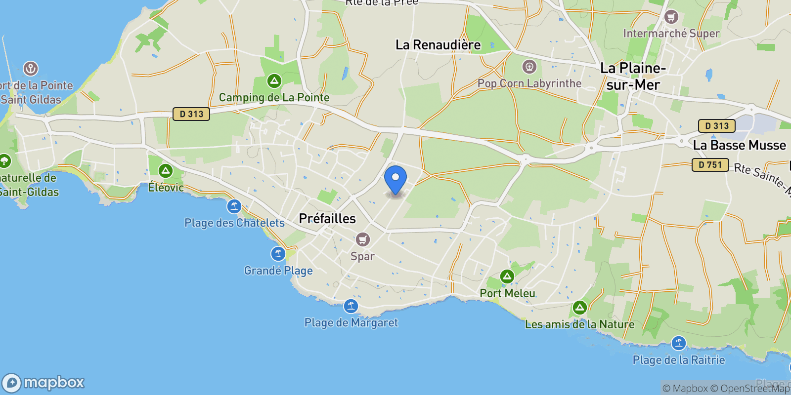 Map showing Préfailles, Pays de la Loire, France.