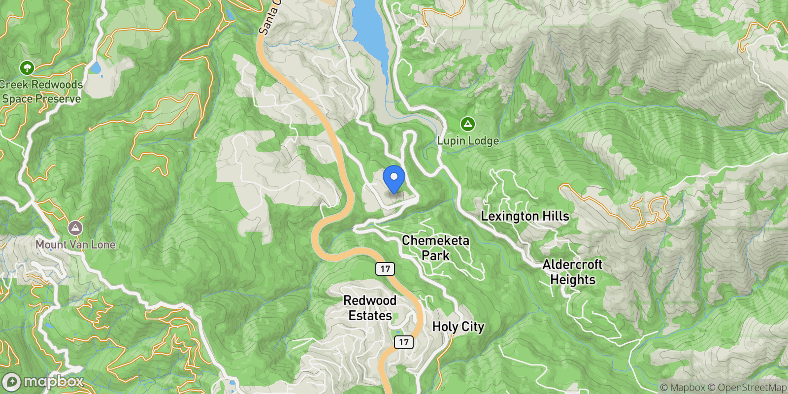 Map showing 18101 Idylwild Road , Los Gatos, CA 95033, Los Gatos, California, United States.