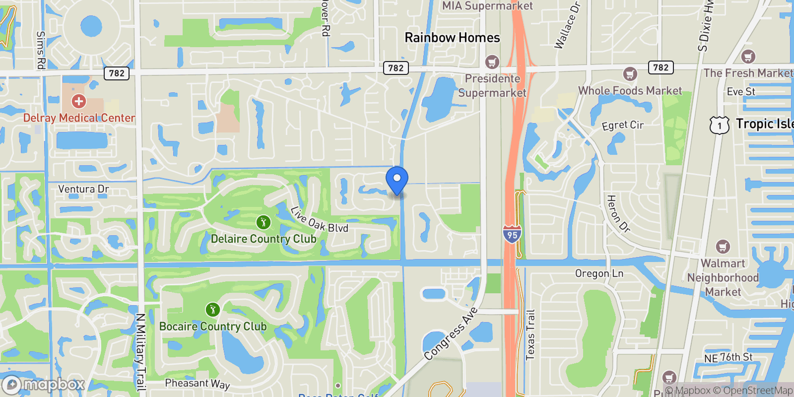 Map showing 2855 HAMPTON CIRCLE E, Delray Beach, Florida, United States.
