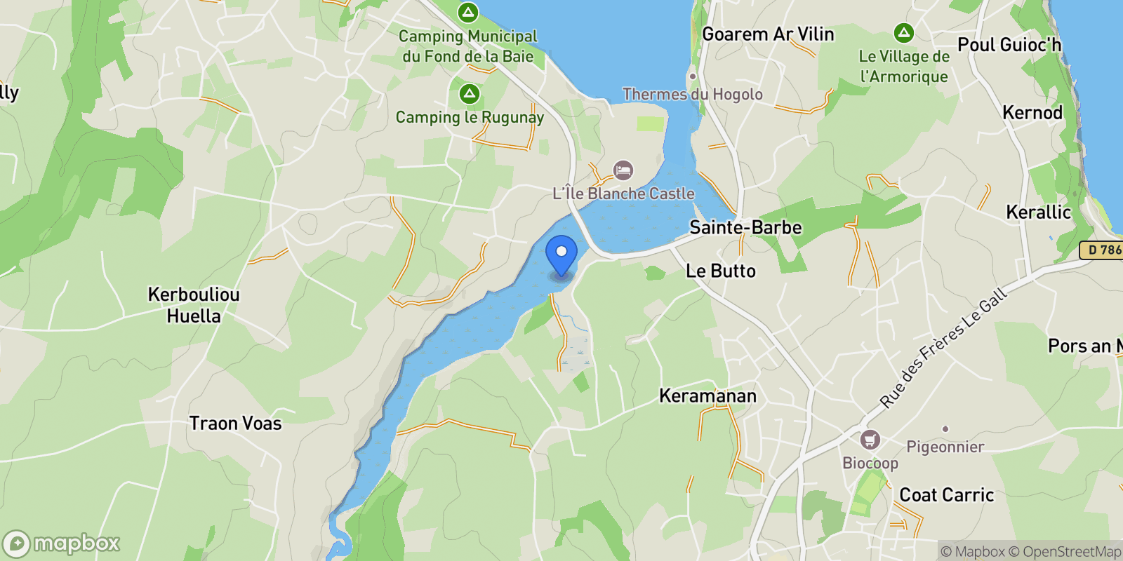 Map showing Plestin-les-Grèves, Brittany, France.