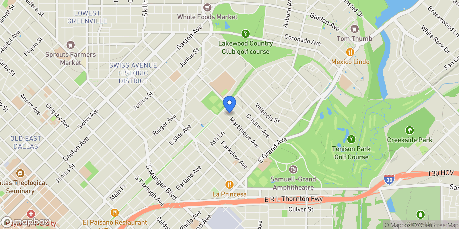Map showing 426 Martinique Avenue, Dallas, Texas, United States.