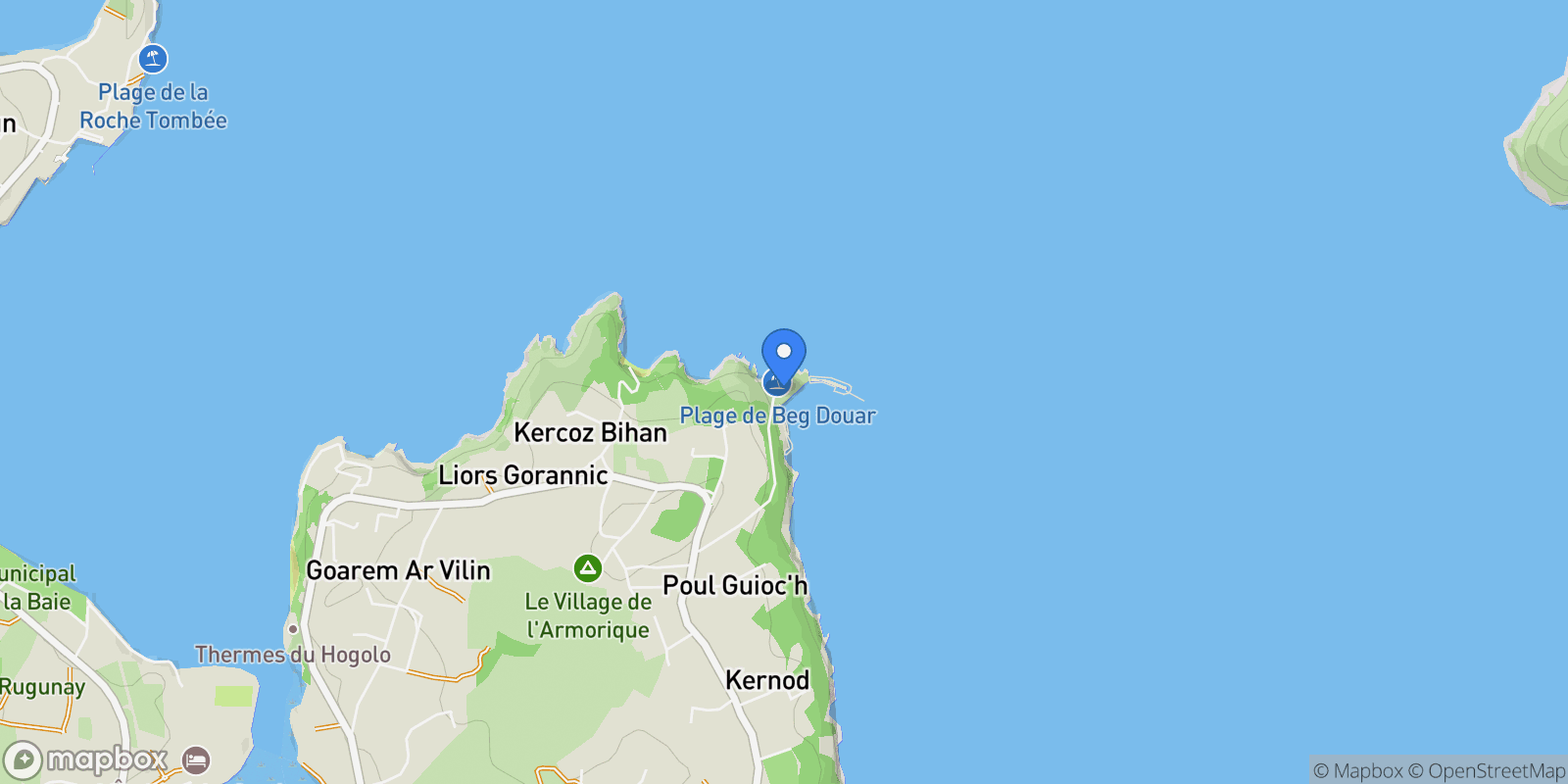 Map showing Plestin-les-Grèves, Brittany, France.