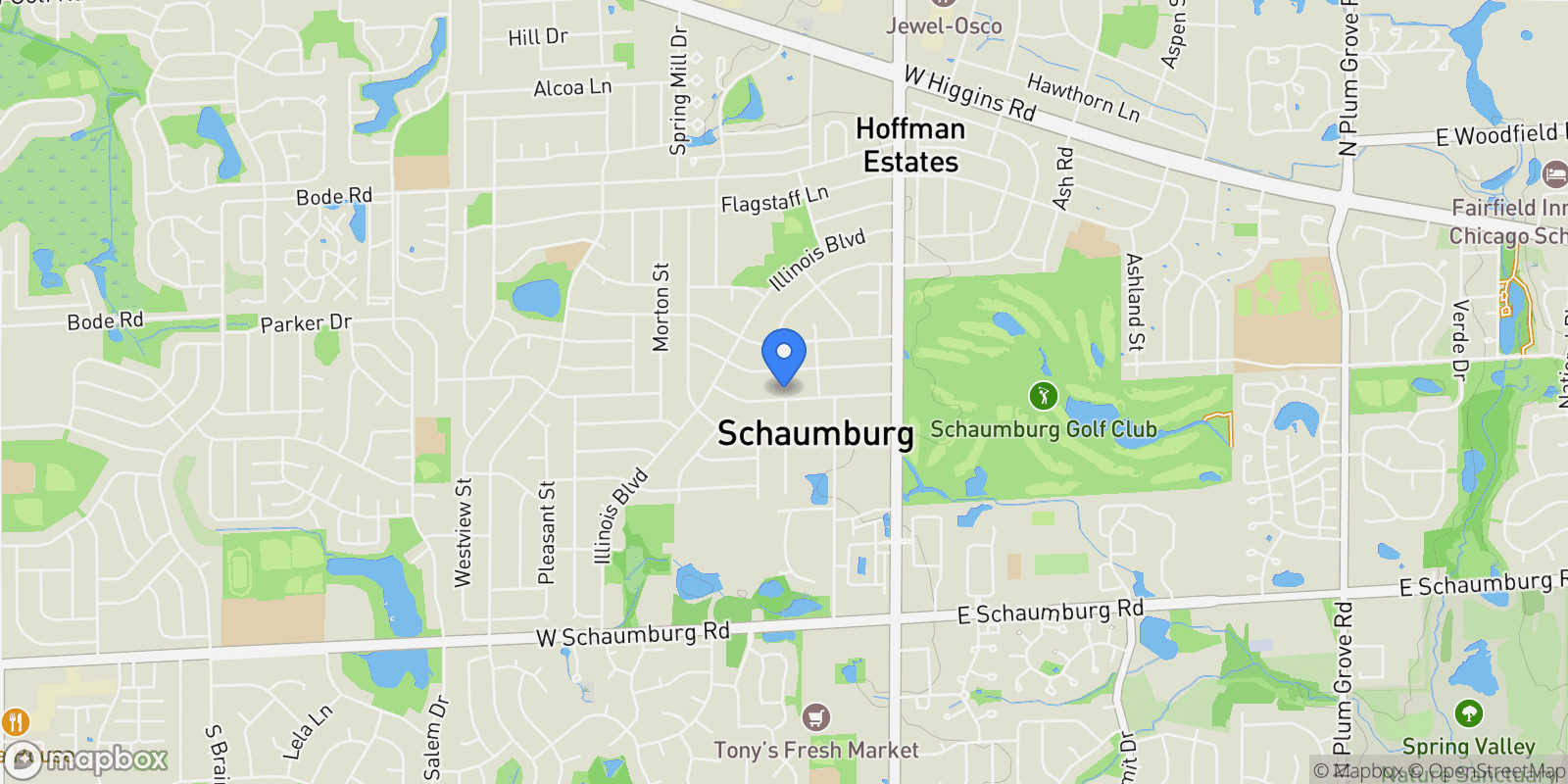 Map showing 200 W Thacker Street, Hoffman Estates, Illinois, United States.