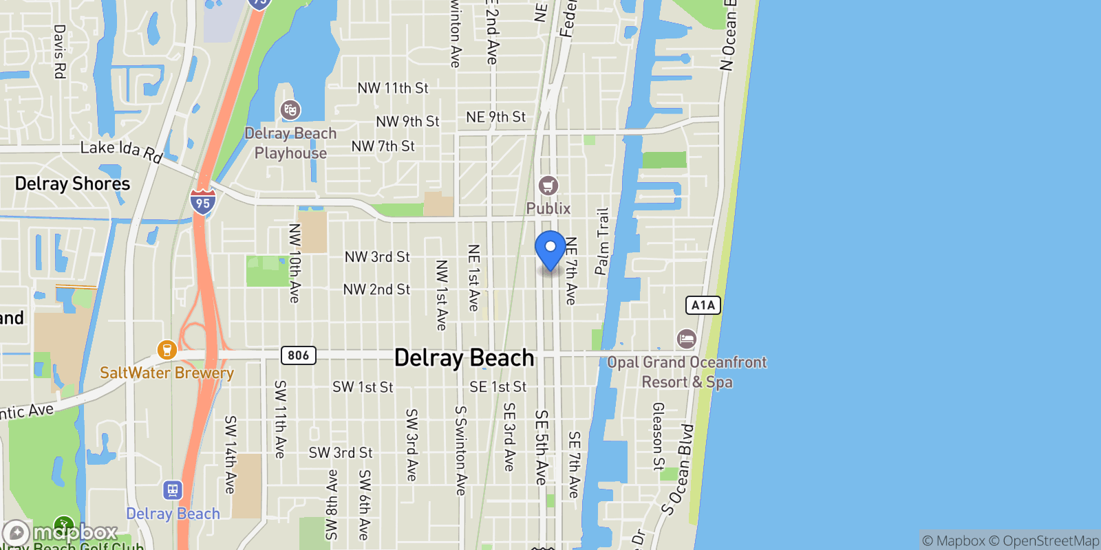 Map showing 246 NE 6th Avenue Ph, Delray Beach, Florida, United States.