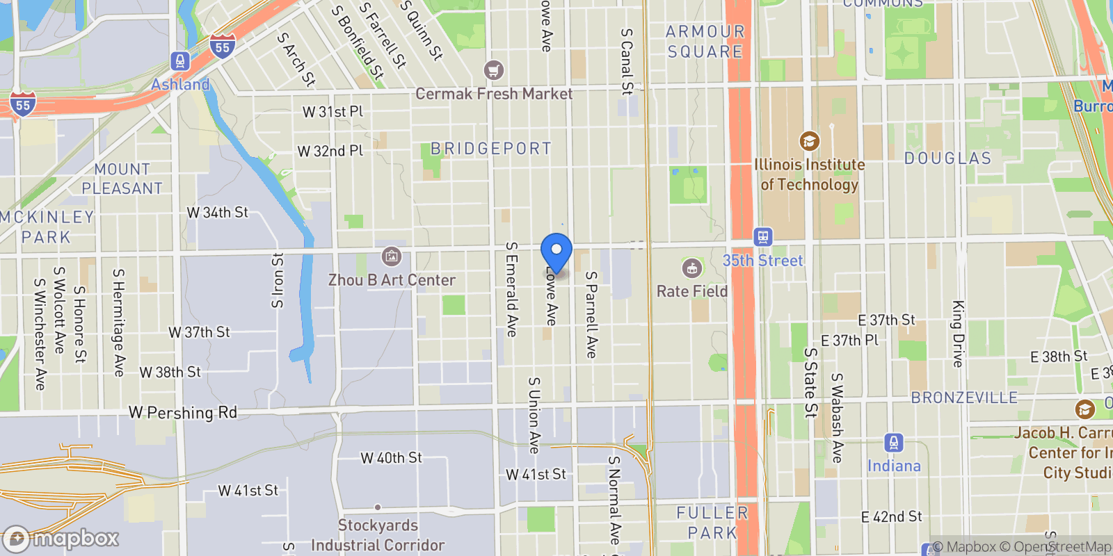Map showing 3549 S Lowe Avenue , Chicago, IL 60609, Chicago, Illinois, United States.