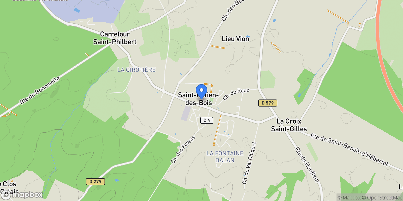 Map showing Saint-Gatien-des-Bois, Saint-Gatien-des-Bois, Saint-Gatien-des-Bois, Normandy, France.