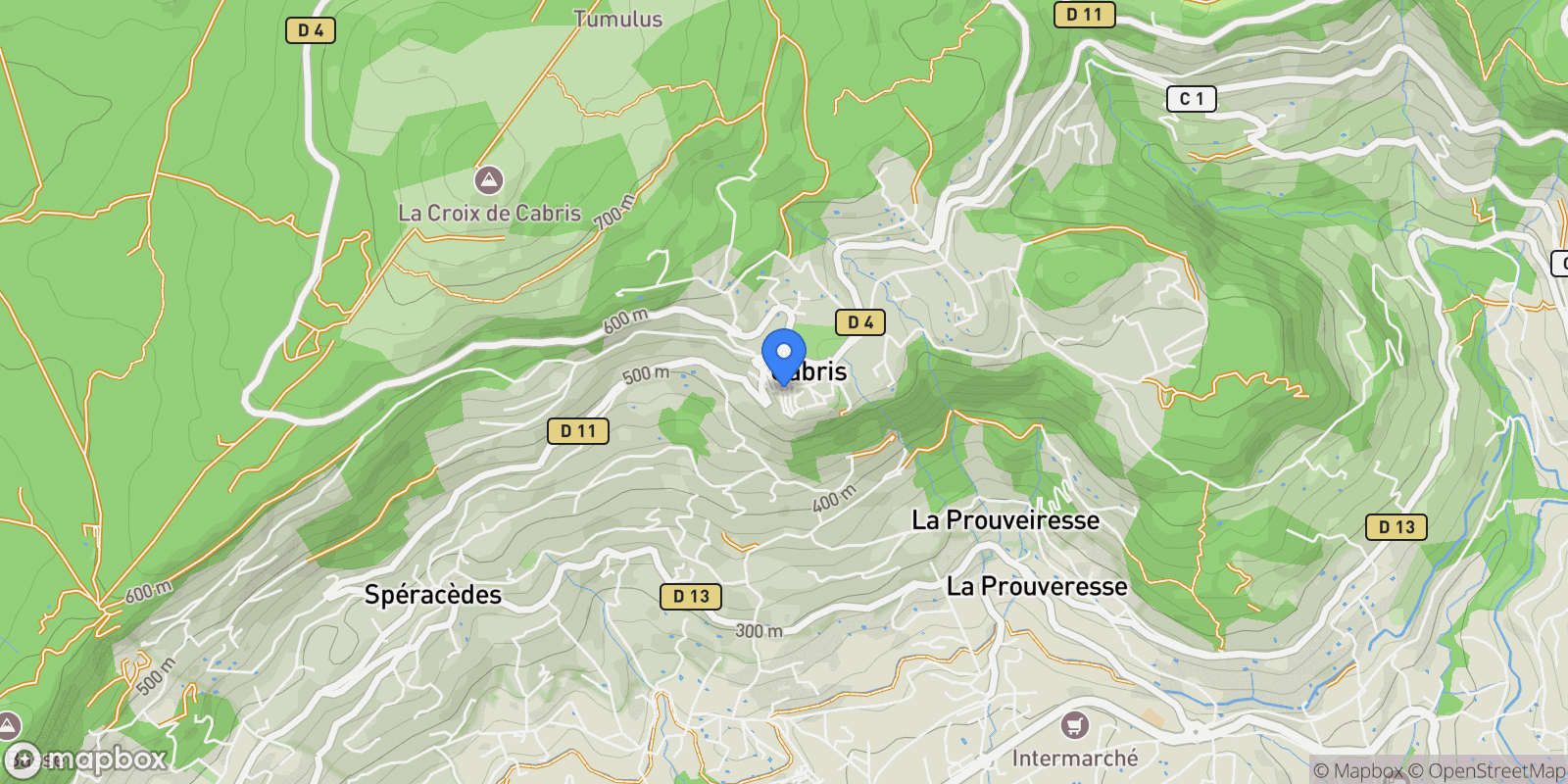 Map showing Cabris, Cabris, Cabris, Provence-Alpes-Côte d'Azur, France.
